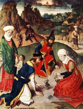 the meadow of san isidro on his feast day Ölbilder verkaufen - The Gathering Of The Manna Niederländische Dirk Bouts